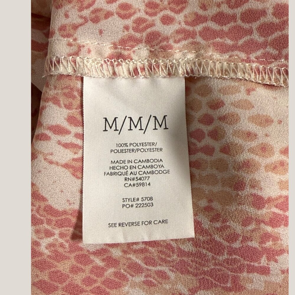 Cabi Blouse Womens Pink Bethany Snake Print Top Balloon Sleeve, Medium - Picture 6 of 6